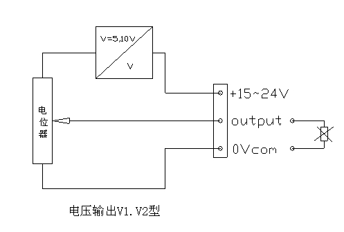 我司拉绳位移传感器各种输出原理及接线图