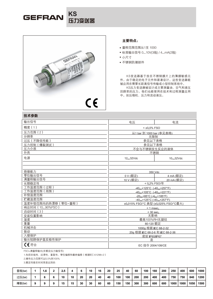 KS壓力傳感器
